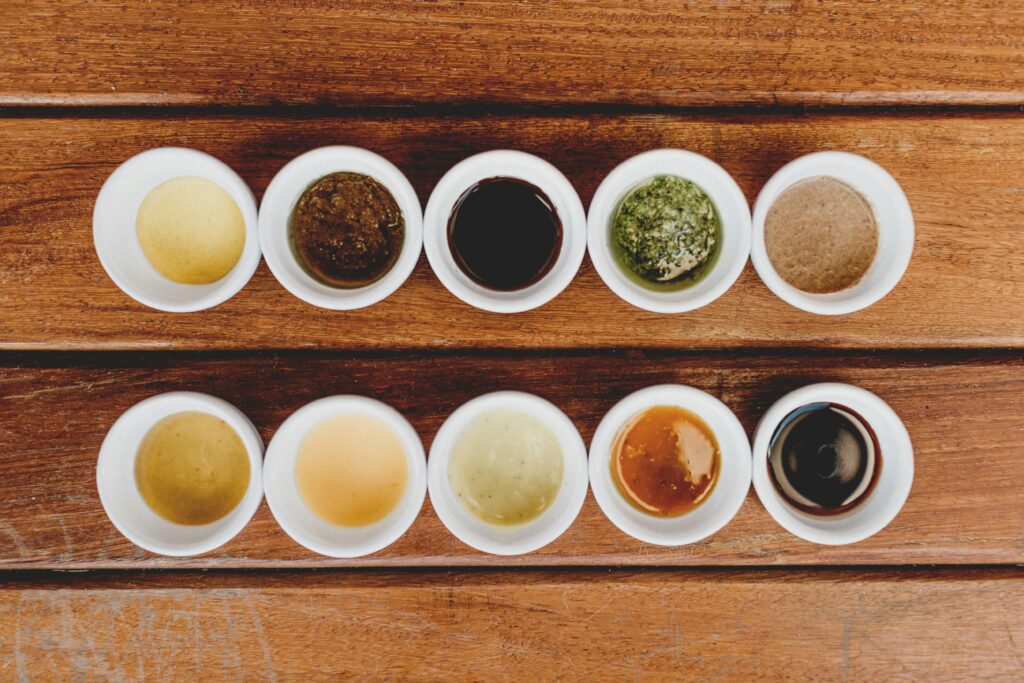 Different types of sauce