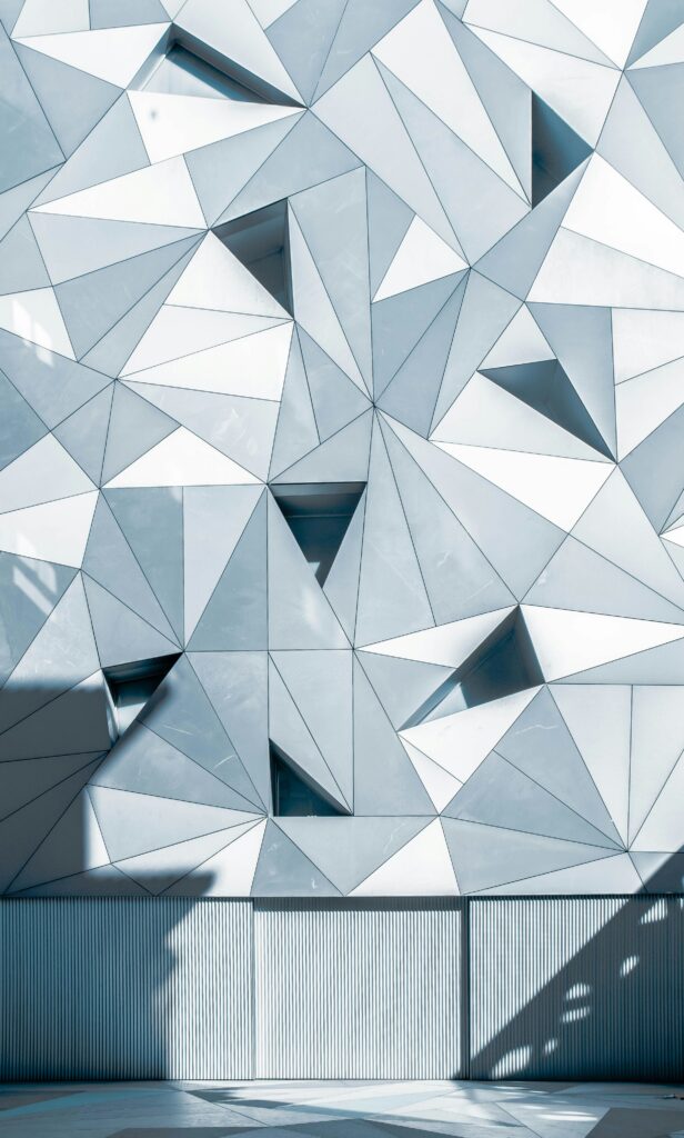 Gray triangles on a facade